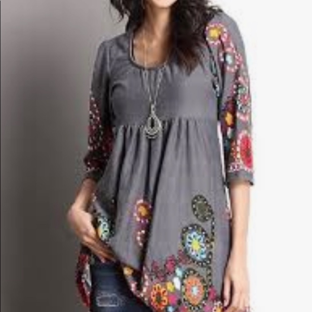 Reborn Charcoal Garden Empire Tunic, 2XL